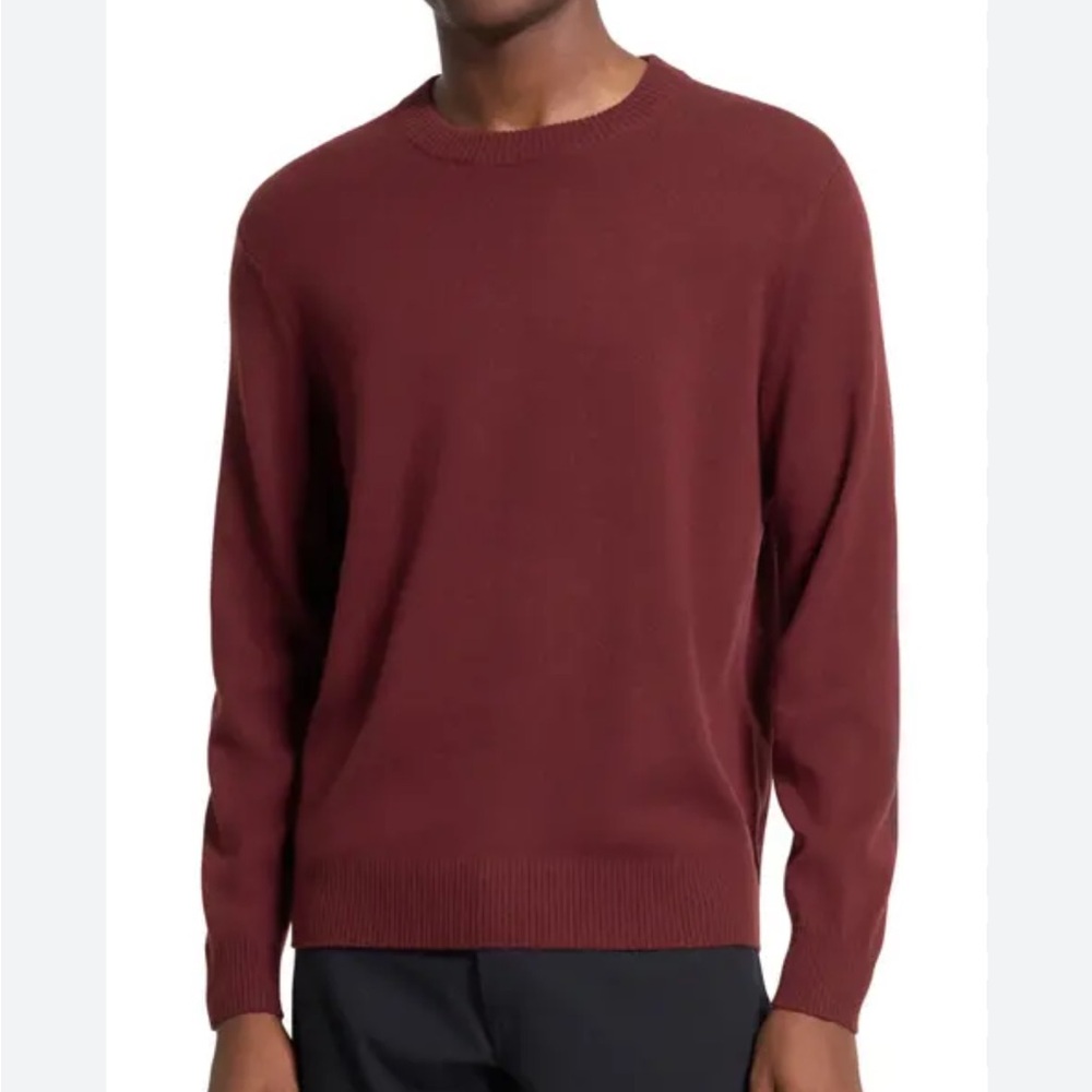 Theory Men's Burgundy Crewneck Sweater